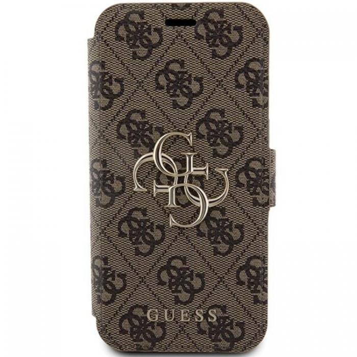 Guess - Guess iPhone 15 Pro Max Plnboksfodral Metall Logo - Brun