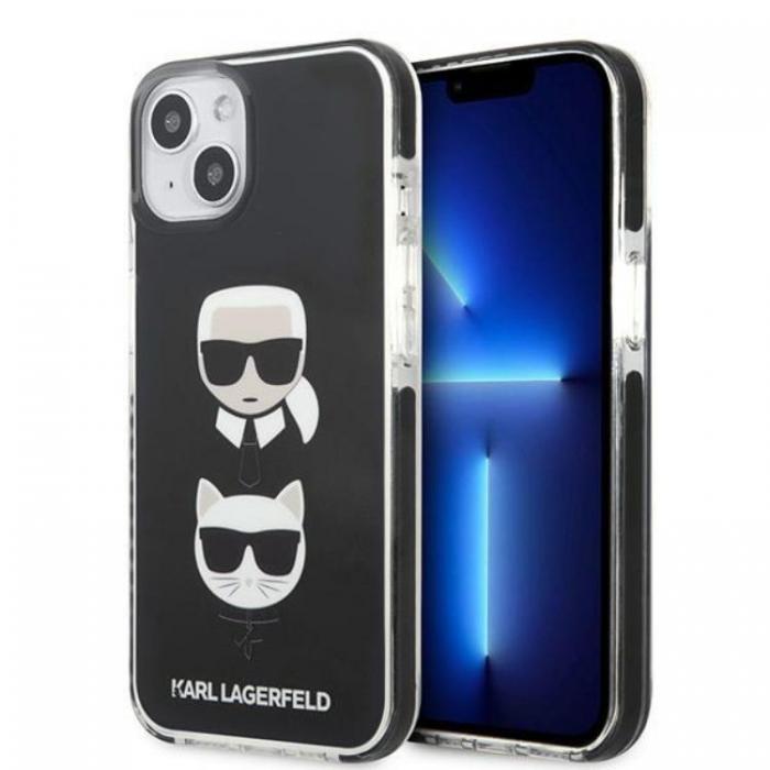 KARL LAGERFELD - Karl Lagerfeld iPhone 13 Skal Karl & Choupette Head - Svart