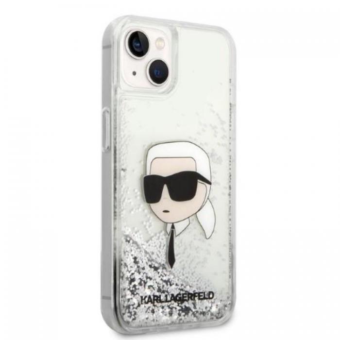 KARL LAGERFELD - Karl Lagerfeld iPhone 14 Plus Skal Glitter Karl Head - Silver