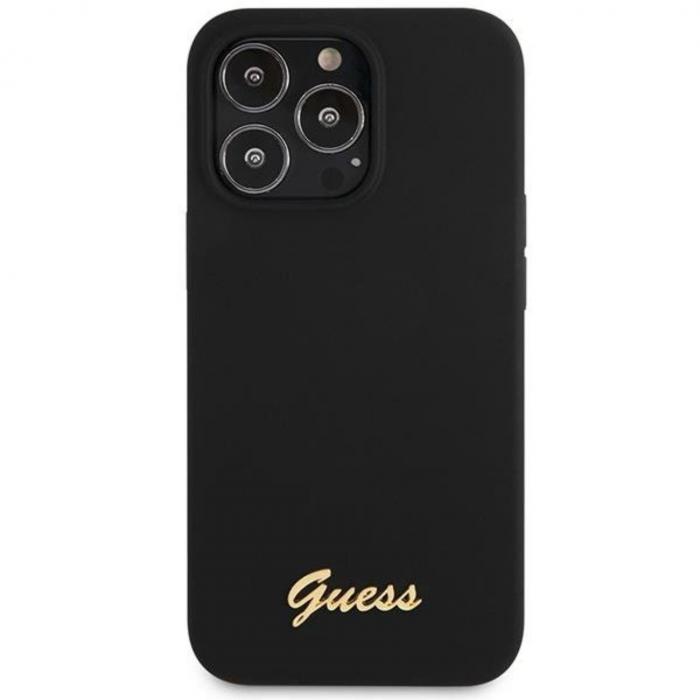 Guess - Guess iPhone 13 Pro Max Mobilskal Script Gold Logo - Svart