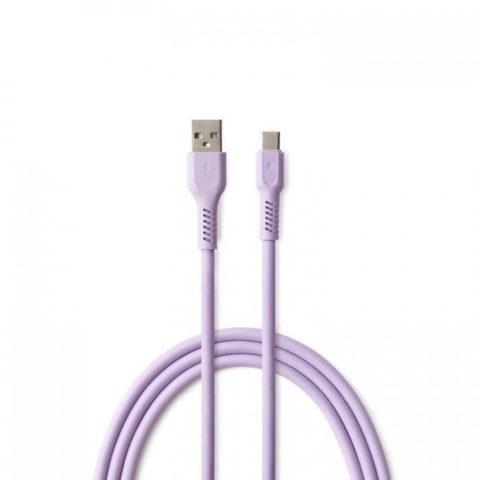 Colorum - Colorum USB-A till USB-C Kabel 1.8m 3A - Lavendel