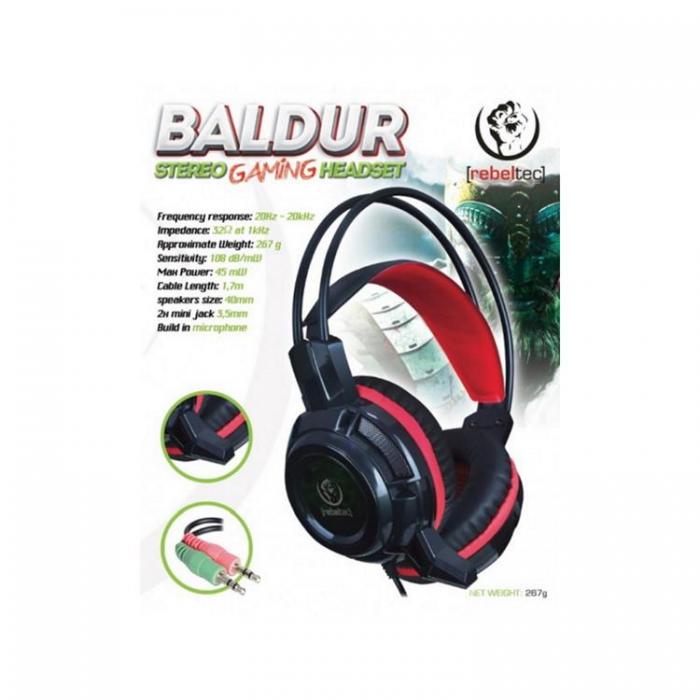 Rebeltec - Rebeltec Over-Ear Hrlurar Gaming Trdbundna med Mikrofon Baldur