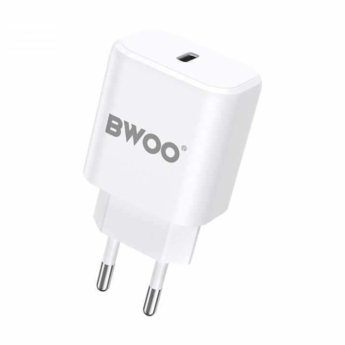 BWOO - BWOO Vggladdare 20W USB-C BO-CDA105 - Vit