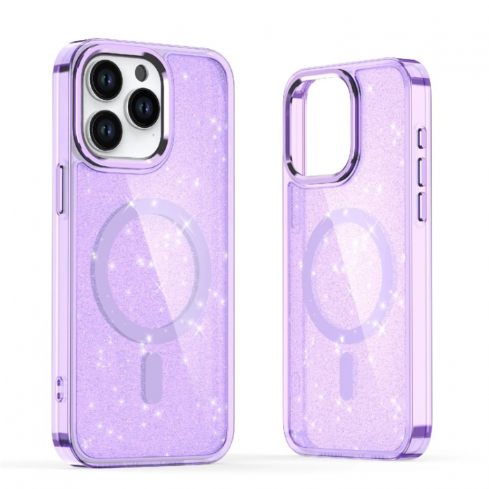 A-One Brand - iPhone 16 Pro Mobilskal Magsafe Glitter - Lila