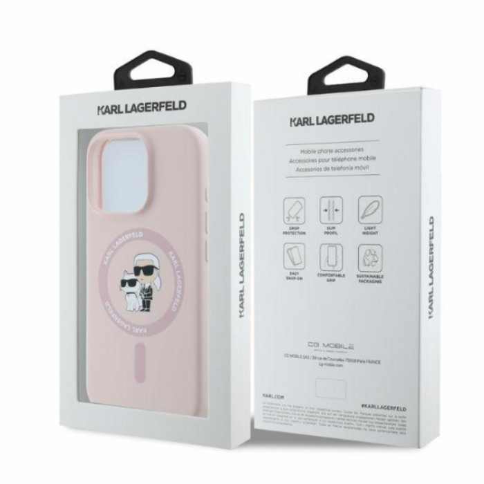 KARL LAGERFELD - KARL LAGERFELD iPhone 16 Pro Max Mobilskal Magsafe Silikon Heads Ring