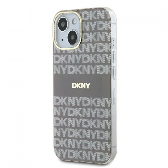 DKNY - DKNY iPhone 15/14/13 Mobilskal Magsafe IML Mono & Stripe - Beige