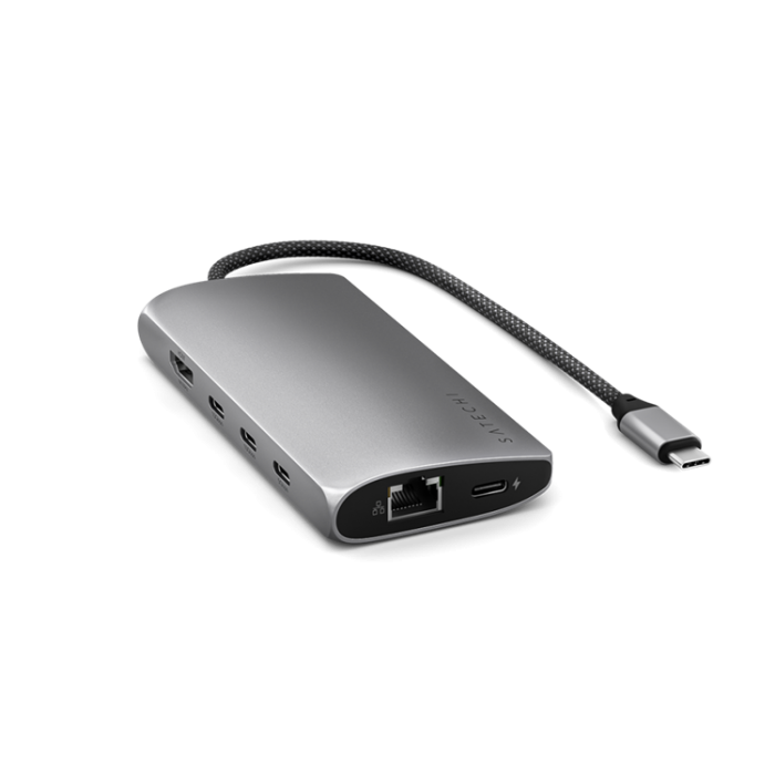 Satechi - Satechi USB-C Multiport HUB 8K med Ethernet V3 - Rymdgr