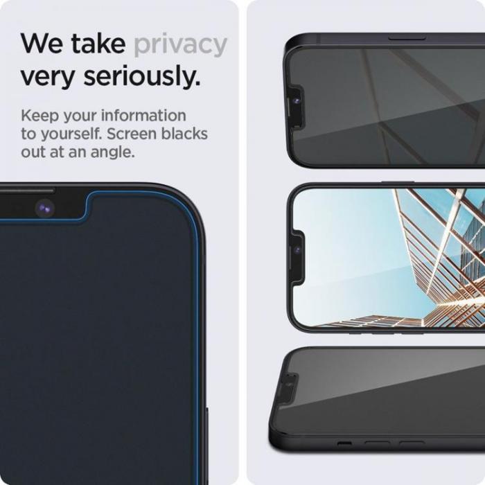 Spigen - Spigen iPhone 16E Hrdat Glas Skrmskydd EZ Fit Privacy