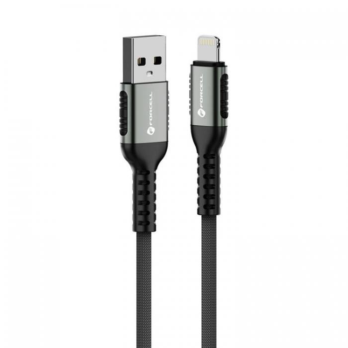 Forcell - Forcell Kabel USB-A Till Lightning 12W 1.2m - Svart