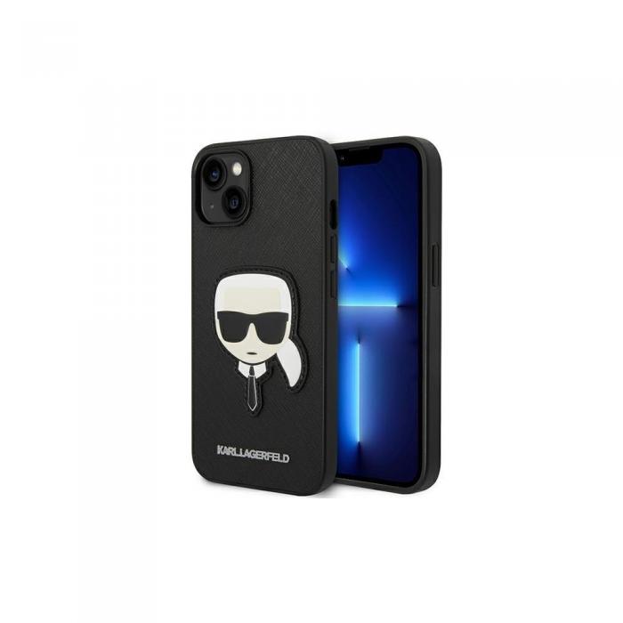 KARL LAGERFELD - Karl Lagerfeld Saffiano PU Skal fr iPhone 14 Pro, Svart