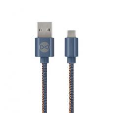 Forever - Forever USB Till USB-C Kabel 1m 2A Jeans - Blå