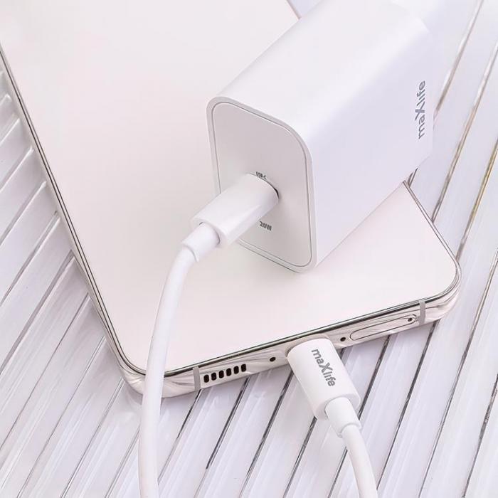 Maxlife - Maxlife Snabbladdare 20W USB-C med Kabel PD QC MXTC-06