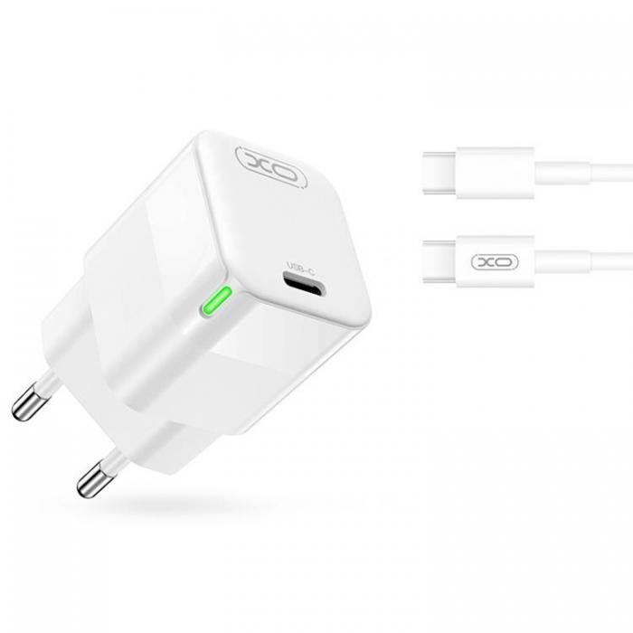 XO - XO Snabbaddare 30W USB-C med Kabel CE06 PD - Vit