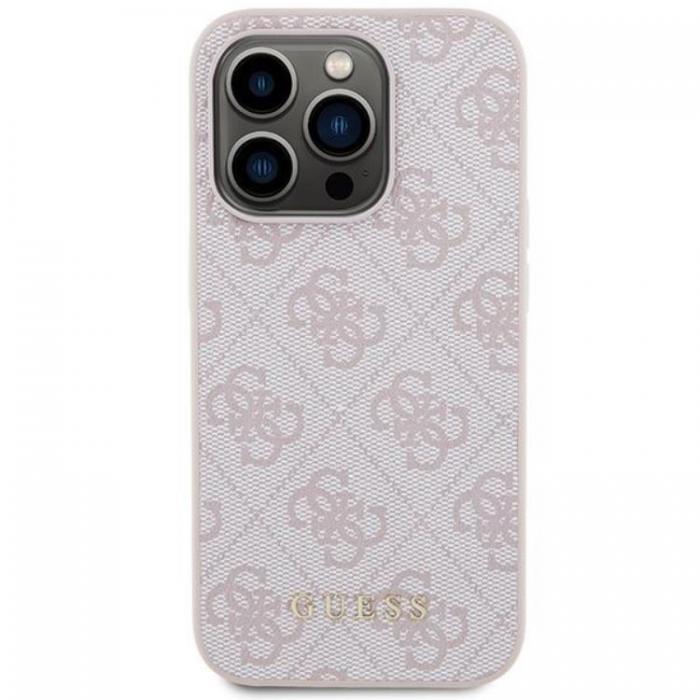 Guess - Guess iPhone 15 Pro Mobilskal Metall Gold Logo - Rosa