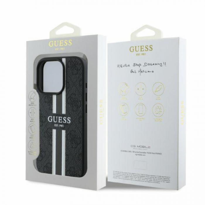 Guess - Guess iPhone 16 Pro Max Mobilskal Magsafe 4G Printed Stripes