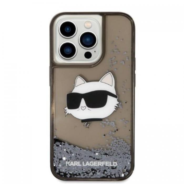 KARL LAGERFELD - Karl Lagerfeld iPhone 14 Pro Skal Glitter Choupette Head - Svart