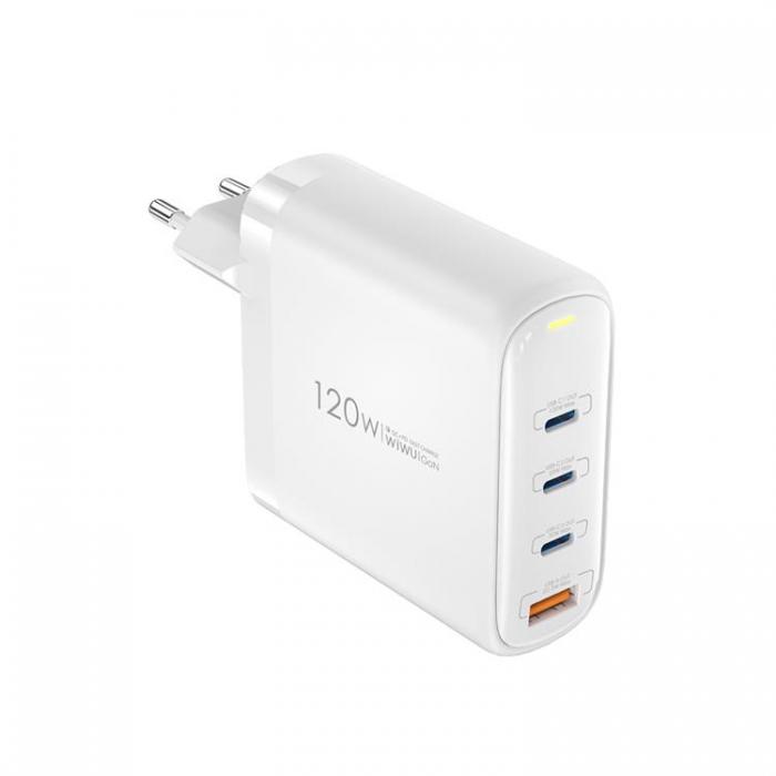 WIWU - WIWU Snabbladdare 3x USB-C Till USB 120W EU GaN - Vit