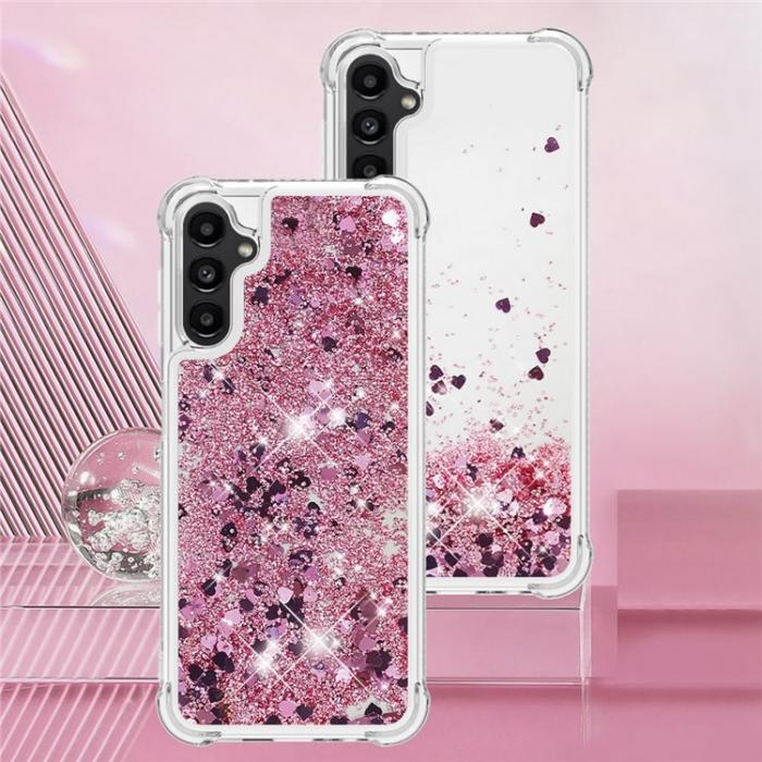 A-One Brand - Galaxy A14 5G/4G Mobilskal YB Quicksand Glitter TPU - Rosa Guld