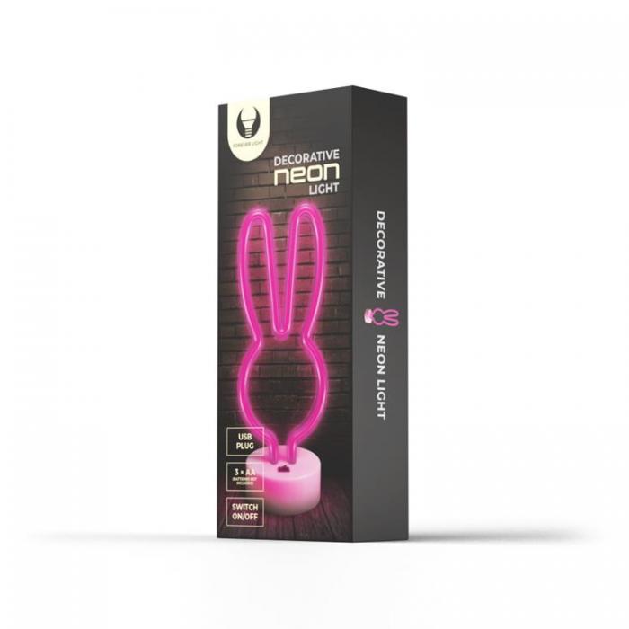 Forever Light - Forever Light LED Neon Light RABBIT P Ett Stativ - Rosa