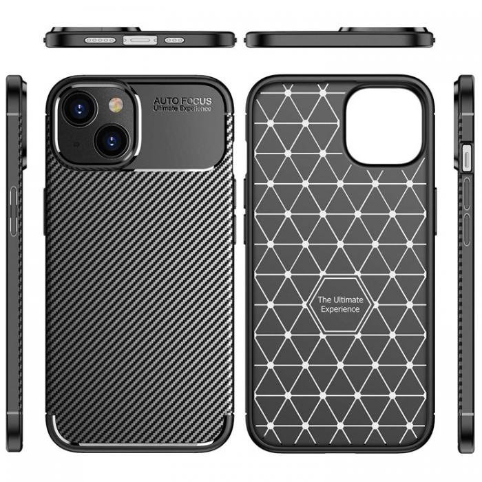 A-One Brand - iPhone 14 Plus Skal Carbon Shock-Proof - Svart