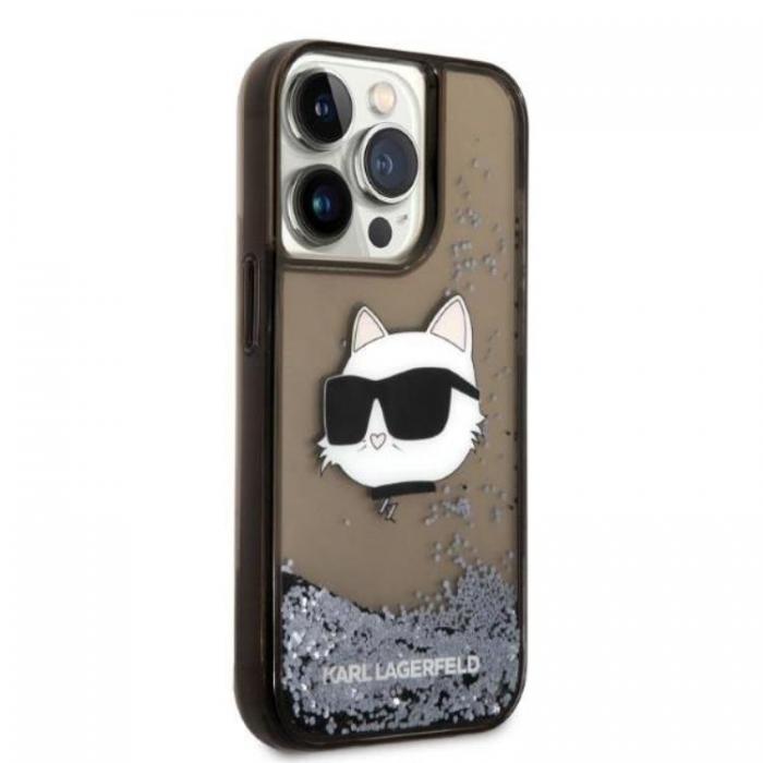 KARL LAGERFELD - Karl Lagerfeld iPhone 14 Pro Skal Glitter Choupette Head - Svart