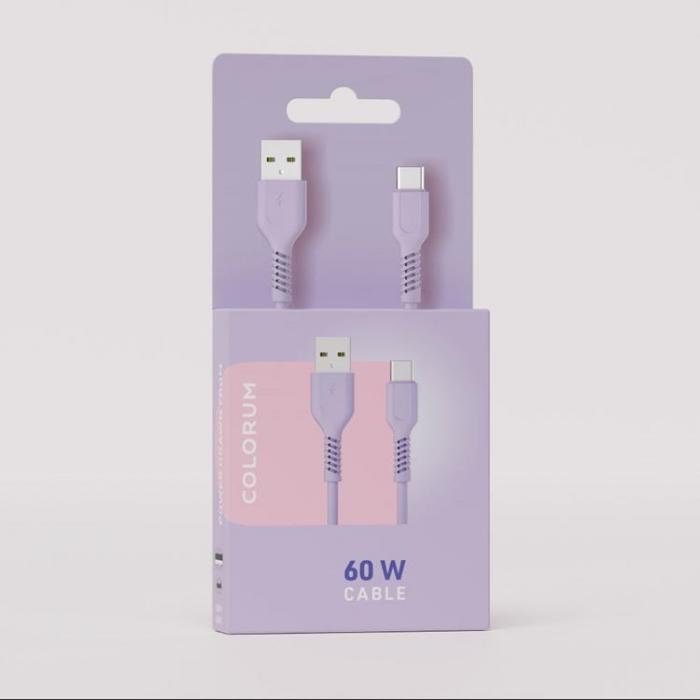 Colorum - Colorum USB-A till USB-C Kabel 1.8m 3A - Lavendel