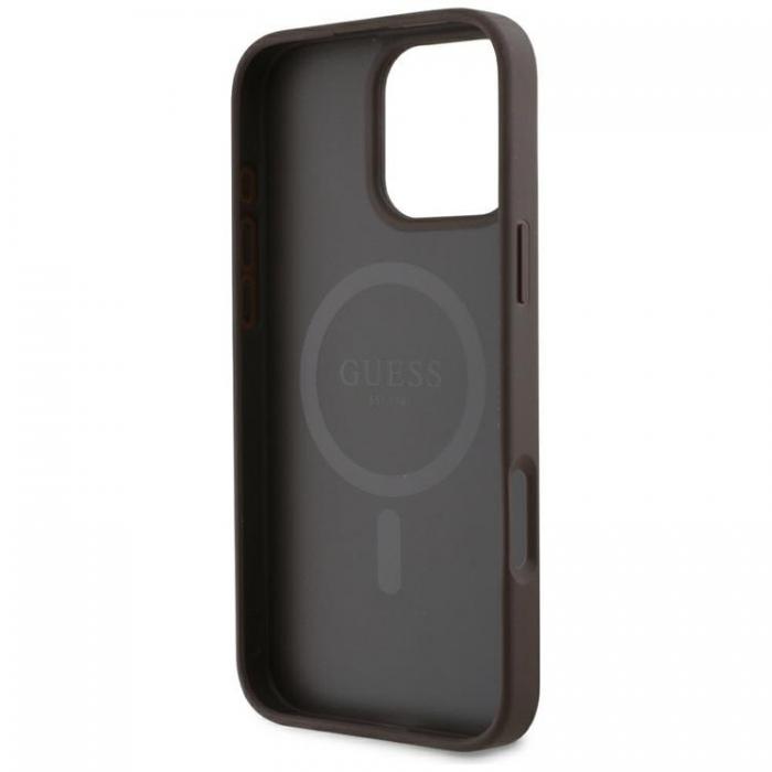 Guess - Guess iPhone 16 Pro Mobilskal MagSafe HC PU 4G Small Classic - Brun