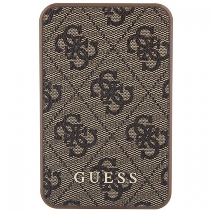 Guess - Guess Powerbank 5000mAh 15W Lder Metal Logo - Brun