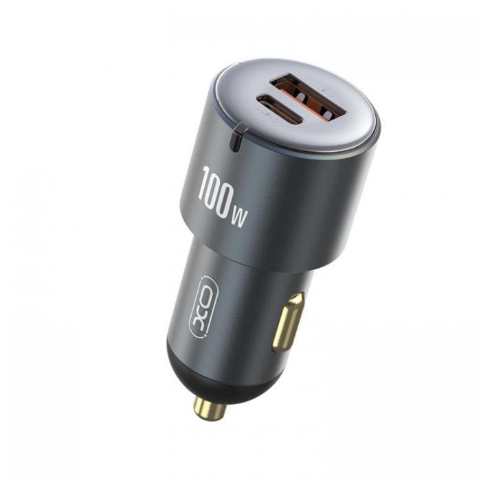 XO - XO Billaddare 1x USB 1x USB-C 100W CC47 - Mrkgr