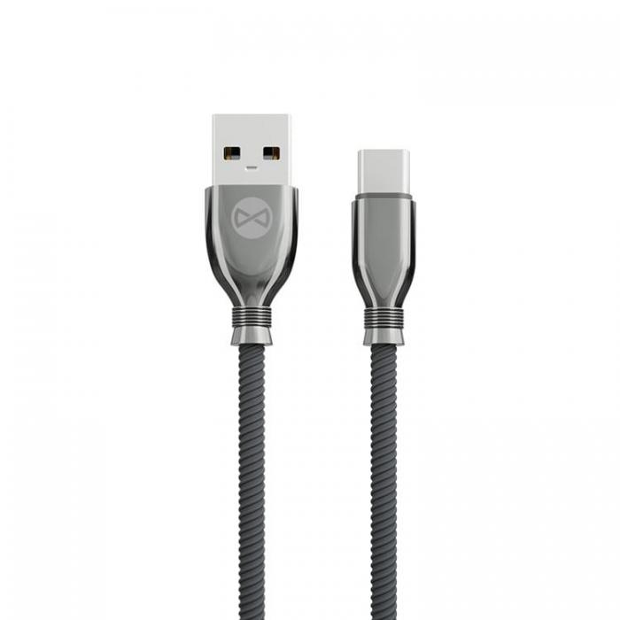 Forever - Forever Tornado USB-C till USB-A kabel 1m 3A - Svart