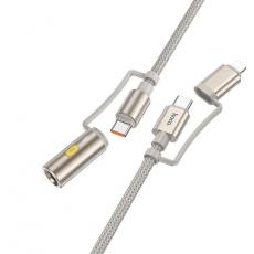 Hoco - Hoco USB-C/Lightning Till USB-C, Cigarettändare 60W 3A Kabel 1.2m U138 - Grå