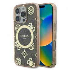 Guess - Guess iPhone 16 Pro Max Mobilskal MagSafe IML Peony On 4G - Brun