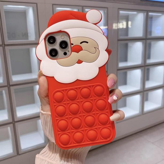 A-One Brand - iPhone 12 Pro Max Mobilskal Silikon Santa Claus Pop It - Rd