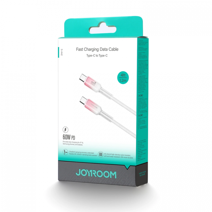 Joyroom - Joyroom S-A42 USB-C - USB-C 60W 1.2m Kabel Crystal-Clear Series - Vit