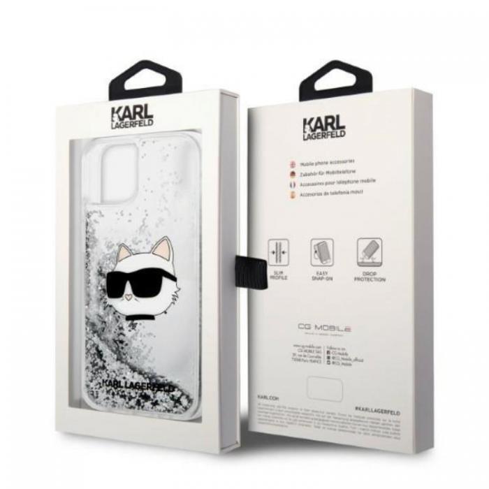 KARL LAGERFELD - Karl Lagerfeld iPhone 14 Plus Skal Glitter Choupette Head - Silver