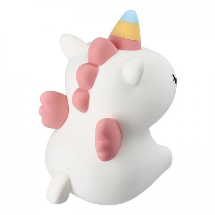 A-One Brand - LED Nattlampa Tryck Unicorn Art Deco - Vit