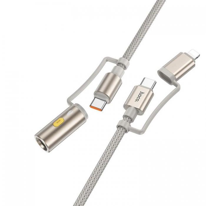 Hoco - Hoco USB-C/Lightning Till USB-C, Cigarettndare 60W 3A Kabel 1.2m U138 - Gr