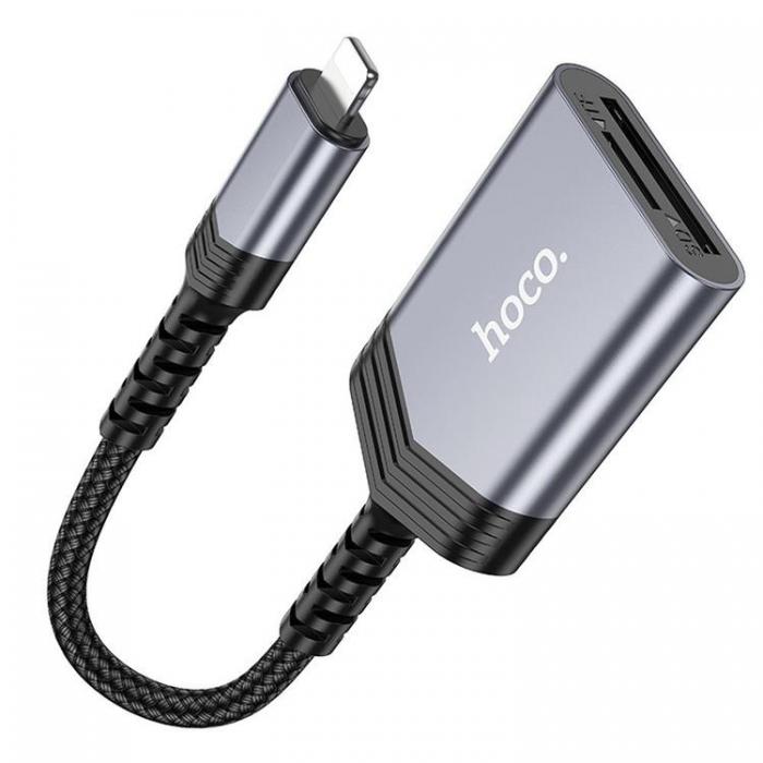 Hoco - HOCO card reader 2in1 Lightning UA25 gray