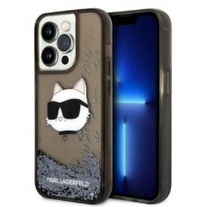 KARL LAGERFELD - Karl Lagerfeld iPhone 14 Pro Skal Glitter Choupette Head - Svart