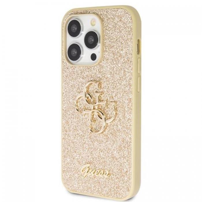 Guess - Guess iPhone 13 Pro Max Mobilskal Glitter Script Big - Guld