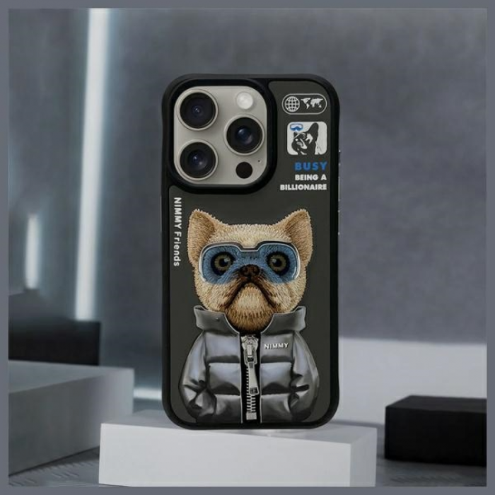 NIMMY - Nimmy iPhone 15 Pro Max Mobilskal Cool & Cute 2.0 Dog - Svart