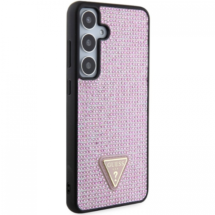 Guess - Guess Galaxy S24 Plus Mobilskal Rhinestone Triangle - Rosa