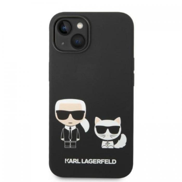 KARL LAGERFELD - Karl Lagerfeld iPhone 14 Skal Magsafe Silicone Karl & Choupette - Svart