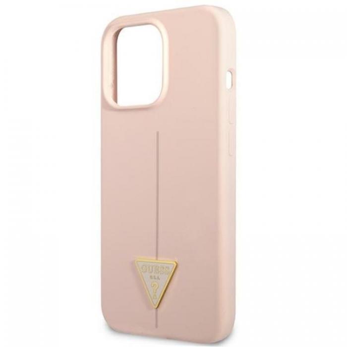 Guess - Guess iPhone 13 Pro Max Skal Silicone Triangle - Rosa