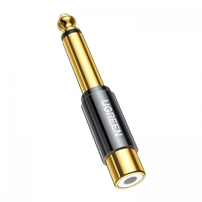 Ugreen - Ugreen 6.35 mm Jackadapter (hane) till RCA (hona) - Guld