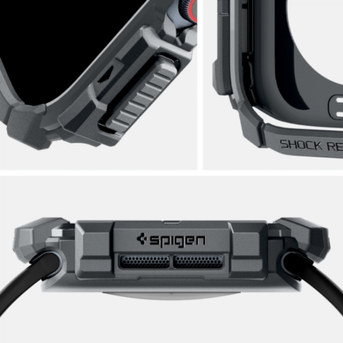 Spigen - Spigen Apple Watch 10 (46mm) Skal Rugged Armor - Mrkgr