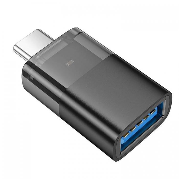 Hoco - Hoco USB-A Till USB-C Adapter OTG UA36B - Svart