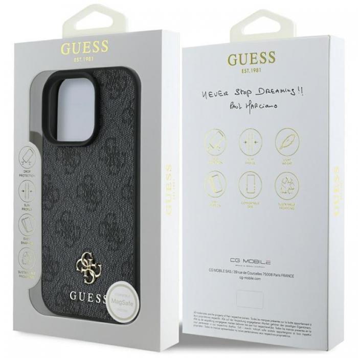 Guess - Guess iPhone 16 Pro Max Mobilskal MagSafe HC PU 4G Small Classic - Svart