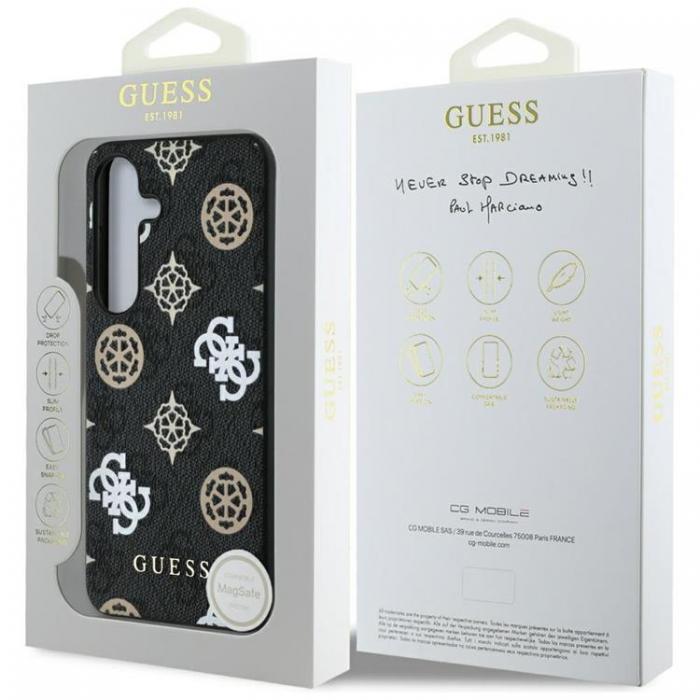 Guess - Guess Galaxy S25 Ultra Mobilskal MagSafe 4G Printed Colored Peony - Svart