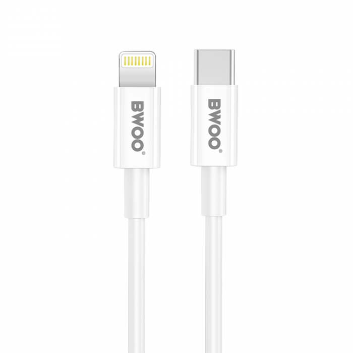 BWOO - BWOO Vggladdare 20W + Kabel USB-C Till Lightning 1m - Vit